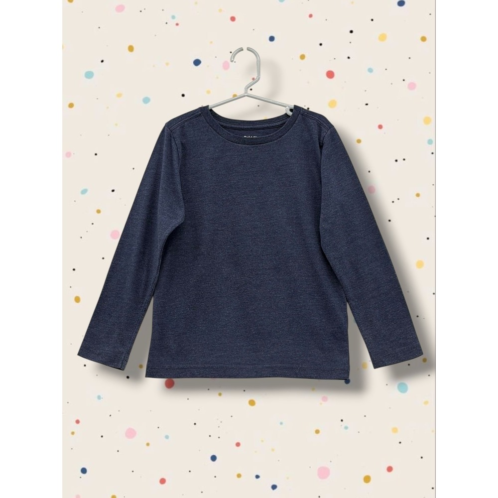 Pekkle Heathered Navy Long Sleeve Cotton Blend Jersey T-Shirt Size 6